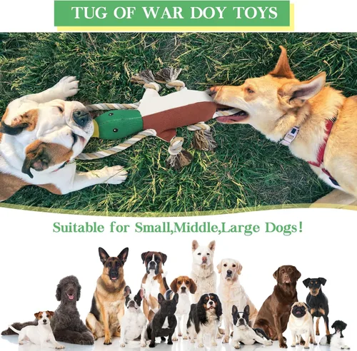 Miniatura 3 de Letsmeet Juguetes de Pato Actualizados para Perros para Masticadores Agresivos Juguetes para Cachorros con Papel Crujiente y Chirriador, Juguetes