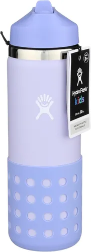 Miniatura 25 de Hydro Flask Botella de agua para niños para la escuela, acero inoxidable y aislada con tapa de pajita, 18 onzas en dalia Dahlia