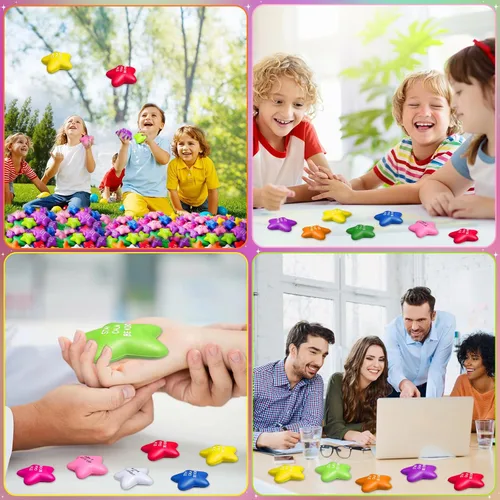 Miniatura 6 de SHQDD 100 pelotas antiestrés con forma de estrella a granel para adultos y niños - Citas motivacionales, juguetes de espuma suave para apretar