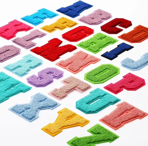 Waydress 26 parches de felpilla para planchar con letras del alfabeto de la A a la Z, para coser de 2.8 pulgadas, para suministros de bricolaje