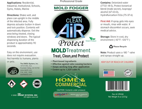 Miniatura 8 de DWD2 Protect™ Home & Commercial Tratamiento de Moho a Base de Plantas Eliminador de Olores de Moho con Nebulizador - Solución ecológica para un