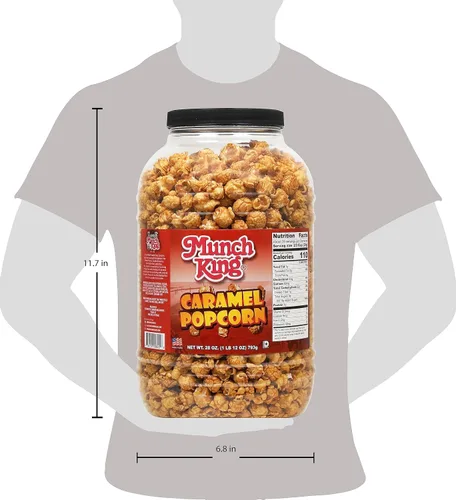 Miniatura 5 de Munch King Snacks Caramelo Palomitas de Maíz 28 oz. Barril