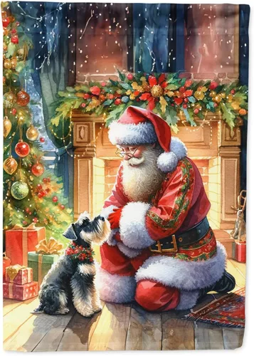 Miniatura 123 de Caroline's Treasures DAC4159CHF - Bandera de casa de Husky siberiano y Papá Noel para porche, grande, para colgar en la pared, poliéster