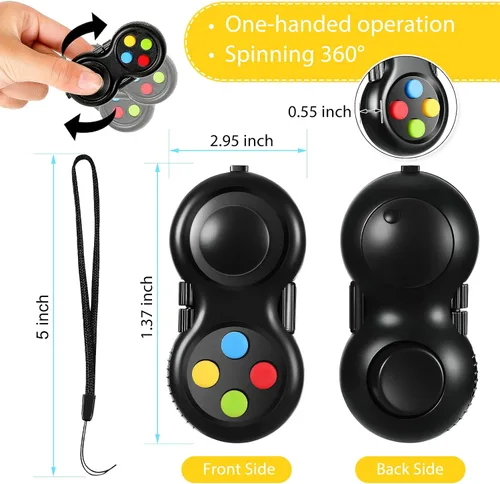 Miniatura 2 de Skylety 2 piezas de juguetes para la ansiedad para adultos, controlador, almohadilla para aliviar el estrés, cubo clicker, controlador de juego
