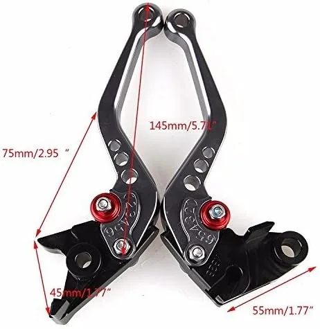 Miniatura 6 de Palancas de embrague de freno corto ajustables CNC para Kawasaki Z1000 2003-2006 ZX6R / ZX636R / ZX6RR 2000-2004 ZX10R 2004-2005 VERSYS 1000 Gris