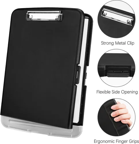 Miniatura 3 de Meiikun Portapapeles con Almacenamiento, Portapapeles de Plástico 8.5x11 con Soporte para Bolígrafo, Portapapeles de Enfermería de Alta Capacidad
