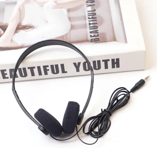 Miniatura 4 de Suzuki - Auriculares retro sobre la oreja, estéreo de alta fidelidad, color negro, diseño ligero con cable, auriculares de los años 80 y 90 con cable