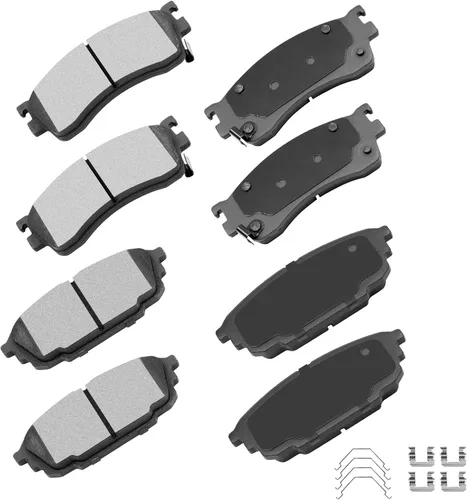 Miniatura 24 de Pastillas de freno de cerámica delanteras traseras 8 piezas para Mercedes-Benz CLK3/CLK430, 98-99 para Mercedes-Benz E300, 98-02 04 05