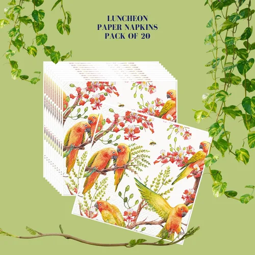 Miniatura 5 de Servilletas de papel de 20 unidades, 13 x 13 pulgadas, diseño de pájaros de animales, Servilletas de 3 capas para cóctel, para arte, cena y fiesta