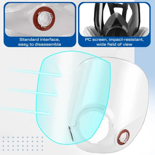 Miniatura 3 de Tellegloww 1 pieza de piezas de repuesto compatibles con lentes de la serie 6000 de respiradores de cara completa y 10 piezas de cubiertas de lentes
