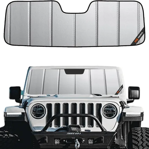 Miniatura 14 de Protección solar para parabrisas Pigenius para Jeep Wrangler JL 2018-2025, protector solar para ventana delantera Gladiator 2020-2025 - AstraGuard