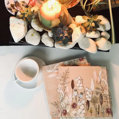 Miniatura 7 de 20 servilletas decorativas florales de 3 capas de 6.5 x 6.5 pulgadas para decoupage, eventos temáticos de la naturaleza, ecológicas y biodegradables
