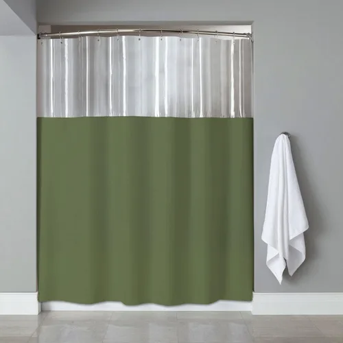 Miniatura 10 de Sweet Home Collection - Cortina de ducha de vinilo de 10 calibre, 72 x 72 pulgadas