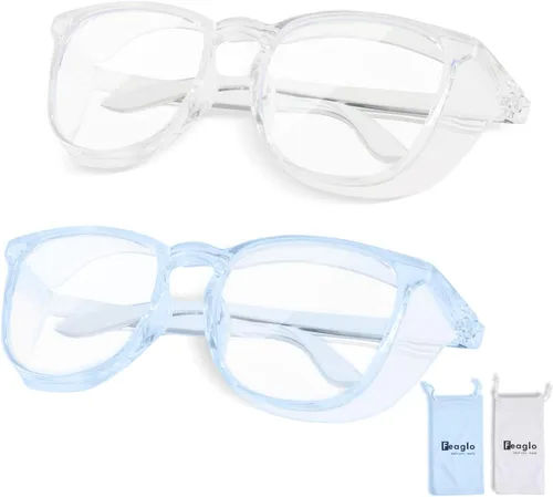 Miniatura 12 de Feaglo Lentes de seguridad, antivaho para mujeres y hombres, bloqueo de luz azul, elegantes gafas de protección para los ojos, escudo lateral