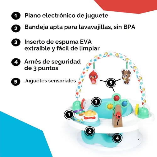Miniatura 4 de Baby Einstein SuperSeat Touch of Tunes - Asiento de actividades 3 en 1, con música y luces, a partir de 6 meses