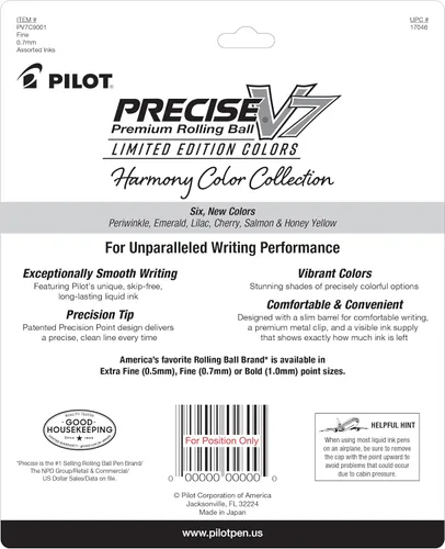 Miniatura 3 de Pilot Precise V7 - Bolígrafos de tinta líquida con tapa de punta fina de 0.028 in, bolígrafos de colores, edición limitada, colores surtidos