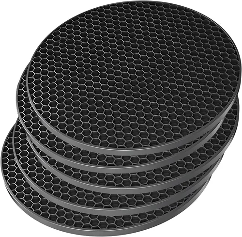 Miniatura 20 de TENOC Alfombrillas Trivet de Silicona Antideslizantes, Resistentes al Calor y que Atrapan Agua para Vasos de Agua y Tazas de Té y Tazas de Café