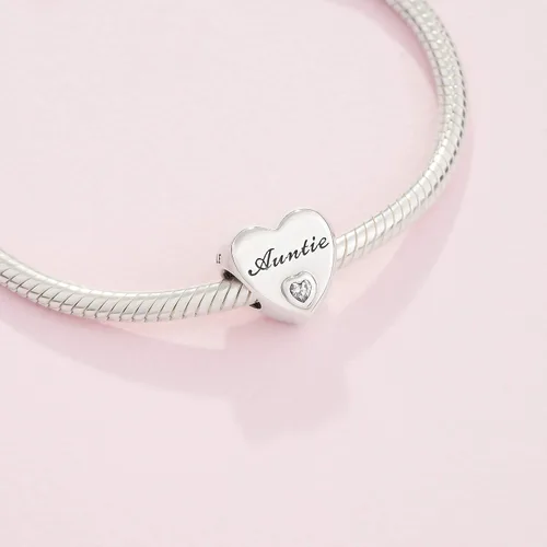 Miniatura 4 de Pandora Auntie Love Heart Charm - Pulseras de momentos compatibles - Joyas para mujeres - Regalo para mujeres en tu vida - Hecho con plata de ley