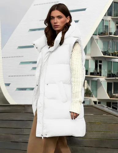 Miniatura 2 de Fiona Jolin Chaleco largo acolchado con capucha para mujer, abrigos de invierno acolchados sin mangas, chaquetas hinchadas