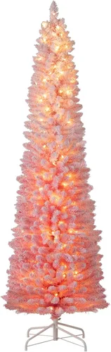 Miniatura 20 de GOFLAME Árbol de Navidad de 6 pies sin luz, árbol de Navidad negro, decoración de Halloween en forma de lápiz, árbol de Halloween con 520 puntas