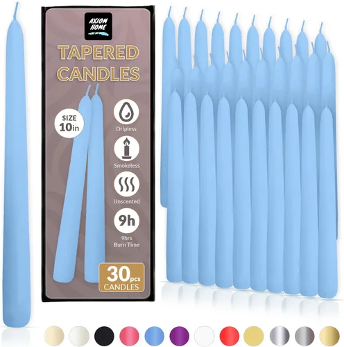Miniatura 18 de Axiom Candles - Velas cónicas de 10 pulgadas sin goteo - Velas altas sin perfume y sin humo - 9 horas de combustión - Velas cónicas para el hogar