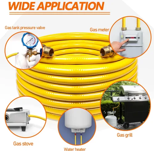 Miniatura 5 de Línea de Gas Flexible de 33 pies 1/2'', Tubería de Acero Inoxidable Corrugado CSST, Kit de Conversión de Línea de Gas Natural y Tubería de Propano