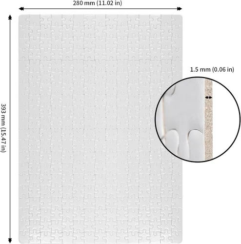 Miniatura 2 de JAPCHET 12 juegos de rompecabezas de sublimación de 15.5 x 11 pulgadas, 300 piezas de rompecabezas de sublimación en blanco blanco, rompecabezas