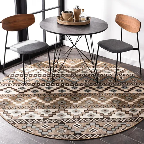 Miniatura 54 de SAFAVIEH Alfombra lavable para exteriores, colección Veranda – Alfombra de pasillo de 2.3 x 6 pies, color azul y crema, no desprende pelusa y fácil