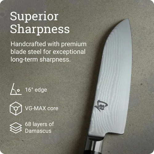 Miniatura 4 de Shun Cuchillo Santoku clásico de 5 1/2" Negro