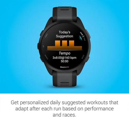 Miniatura 6 de Garmin 010-02863-20 Forerunner 165 Reloj Deportivo Inteligente, Negro + Gris Pizarra Modelo de Socio Oficial de EE.UU. Paquete con Protector