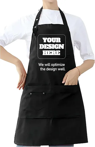 Miniatura 8 de BeautyWill Delantal personalizado personalizado para hombres y mujeres, delantal de cocina personalizado con bolsillos, nombre, texto, logotipo