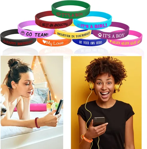 Miniatura 6 de Pulseras de silicona de alerta médica personalizadas, pulseras de identificación médica, pulseras de emergencia deportivas personalizadas para Blanco