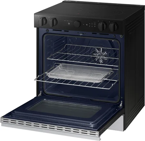 Miniatura 5 de SAMSUNG Rango eléctrico deslizante inteligente a medida de 6.3 pies cúbicos con cámara de horno inteligente y perillas de precisión iluminadas