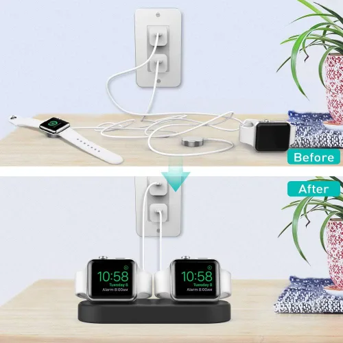 Miniatura 4 de Delidigi Soporte de doble cargador (cargador no incluido) compatible con Apple Watch Ultra 3/2/1, SE 3/2/1, Series 11 10 9 8 7 6 5 4 3 Soporte