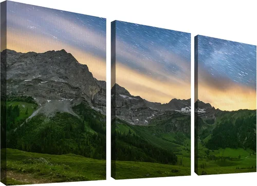 Miniatura 114 de wall26 Lienzo enmarcado para pared, juego de arte de noche estrellada sobre montañas, cielo nocturno tranquilo, naturaleza, desierto, fotografía