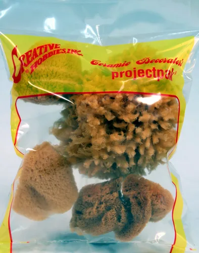 Miniatura 2 de Creative Hobbies® Esponjas de seda sintética y natural para pintura, manualidades, cerámica, cerámica y más, paquete económico de 7 esponjas