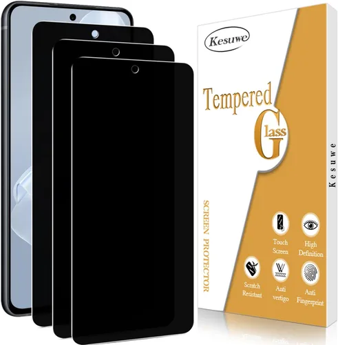 Miniatura 14 de Paquete de 3 protectores de pantalla de privacidad para Samsung S21 5G, antiespía, antiarañazos, dureza 9H, sin burbujas, compatible con fundas