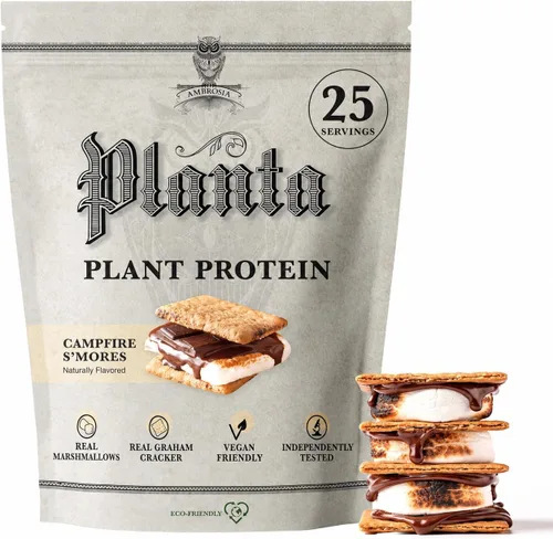 Ambrosia Planta - Polvo de proteína a base de plantas 20g | Polvo de proteína vegana sin lácteos con aminoácidos BCAA | Apto para dieta cetogénica,
