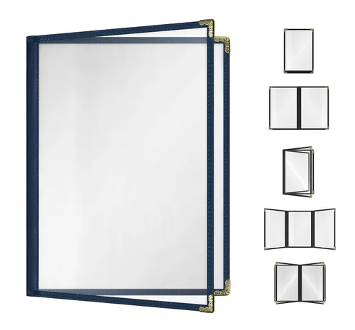 Miniatura 62 de Goodsmart - Fundas para menú de restaurante, paquete de 25 unidades, color negro, 2 vistas, soportes para menú de carga superior, cubiertas