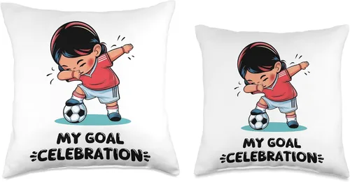 Miniatura 3 de Dabbing Soccer Girl Funny Kids Football Gifts For Christmas Throw Pillow