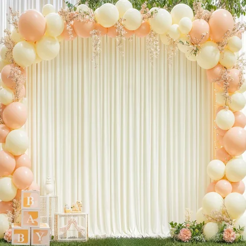 Miniatura 41 de Cortinas de fondo azul bebé de 8 x 10 pies para bodas, cortinas de fondo de poliéster sin arrugas, para baby shower, fiestas de cumpleaños