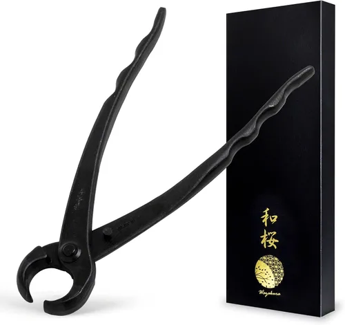 Wazakura Cortador de bonsái forjado a mano hecho en Japón 8-1/4 pulgadas (8.268 in), herramientas de jardinería japonesas, cortador de ramas