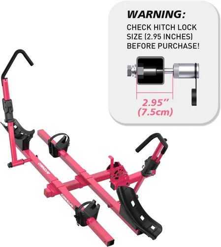 Miniatura 9 de Soporte para bicicleta eléctrica para 2 bicicletas, soporte para bicicletas de montaje en enganche de alta resistencia de 200 libras, sin marco