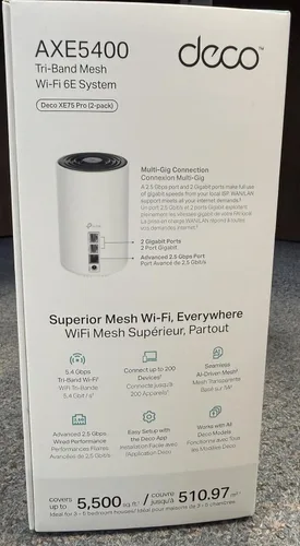 Miniatura 12 de TP-Link Deco XE75 Pro AXE5400 Sistema WiFi 6E en Malla Tribanda - Puerto WAN/LAN de 2.5G, Cubre hasta 5500 Pies Cuadrados, Reemplaza al Router