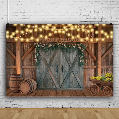 Miniatura 6 de Telón de fondo occidental para decoración de fiesta, fondo de granero, decoración de fiesta de vaquero, pancarta de 10 x 8 pies, diseño de granja