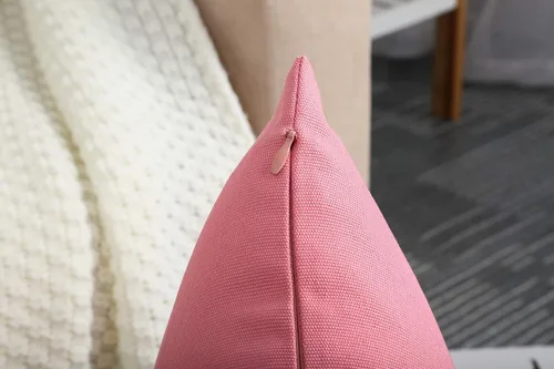 Miniatura 6 de TangDepot - Funda de almohada hecha a mano 100% lona de algodón, Algodón, Rosado