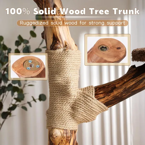 Miniatura 3 de Árbol Moderno para Gatos de Interior, Torre Casa del Árbol de Lujo para Gatos de 54.7'' de Alto con Postes Rascadores de Madera para Decoración