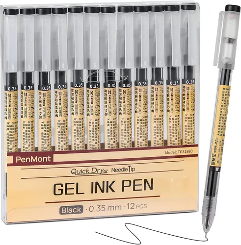 Miniatura 7 de Bolígrafos de Gel de Secado Rápido, Estilo Japonés, Punta Extra Fina de 0.35mm, Escritura Precisa y Suave, Paquete de 12