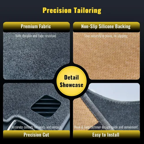 Miniatura 5 de TUCAREST Cubierta para salpicadero Compatible con Ford Escape 2020 2021 2022 Alfombrilla antideslizante para tablero de coche Protector de sol sin