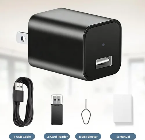 Miniatura 6 de Cargador USB 1080P HD Mini cámara de seguridad con visión nocturna, detección de movimiento, vigilancia inalámbrica en el hogar para mascotas